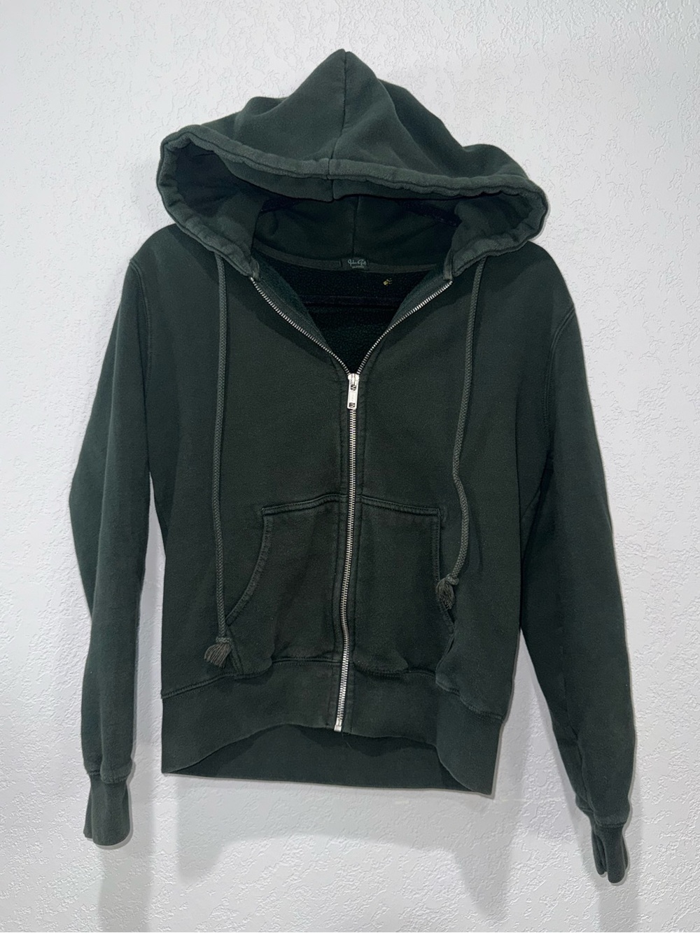 Brandy Melville John Galt Dark Green Zip-Up Hoodie Jacket